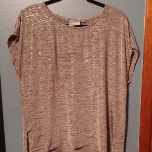 Taupe and bronze top
